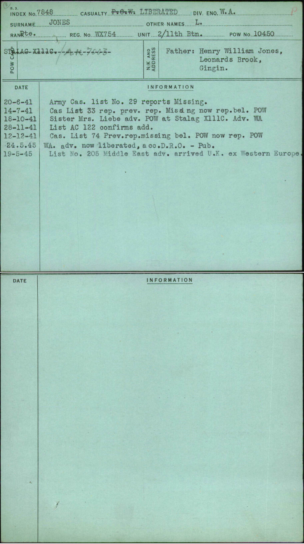 Jones, L, WX754