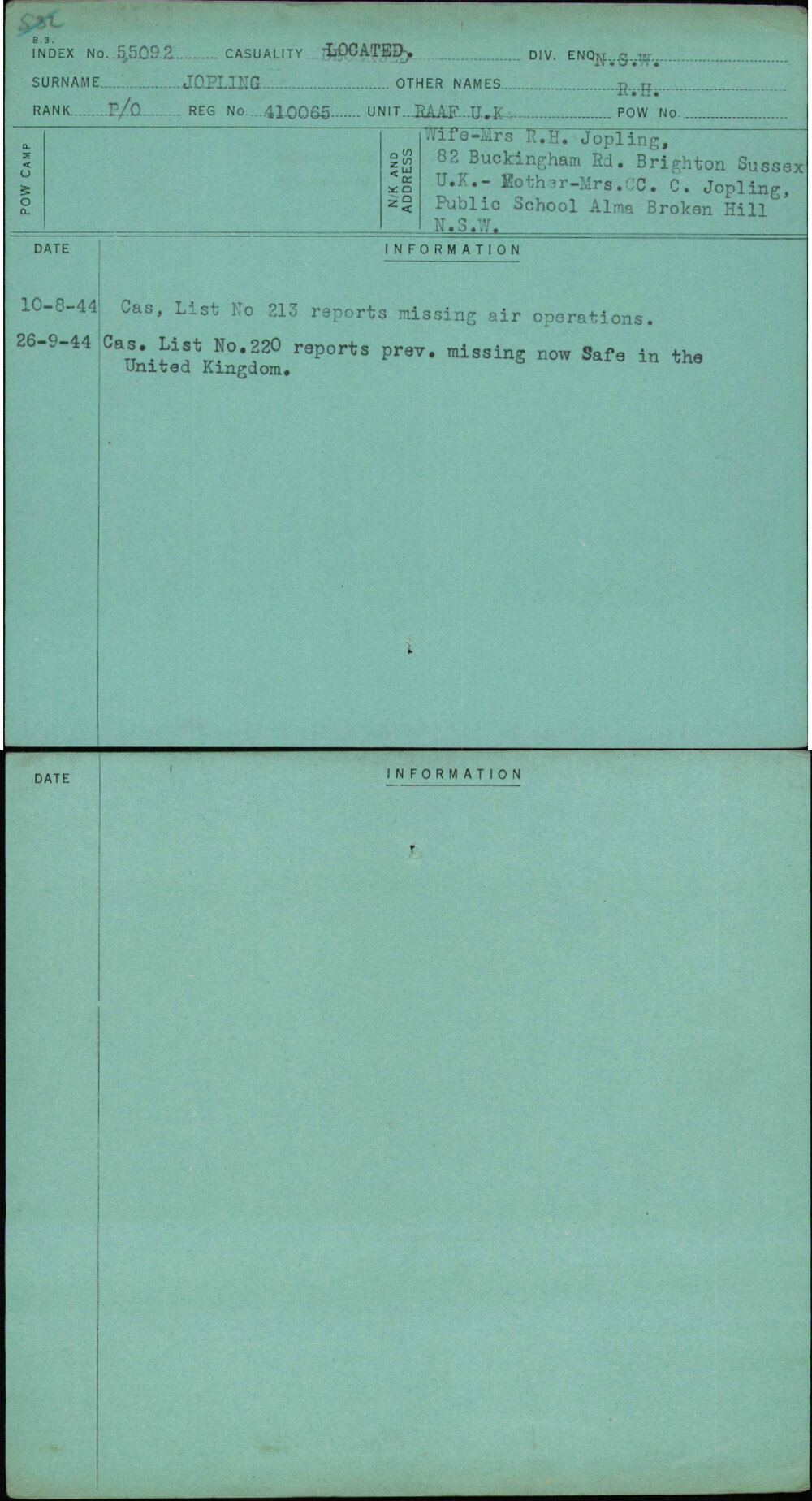 Jopling, R H, 410065