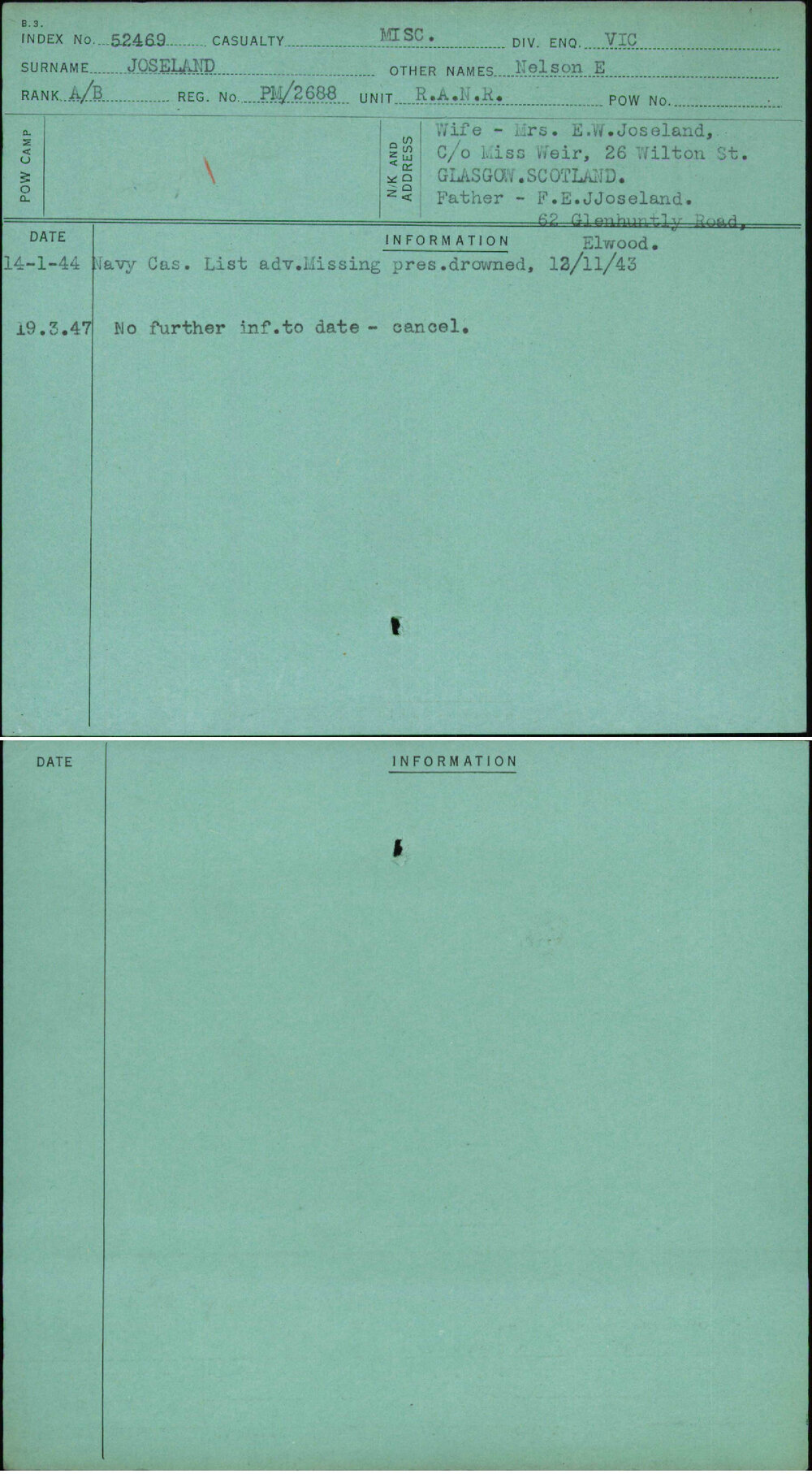 Joseland, Nelson E, Pm-2688