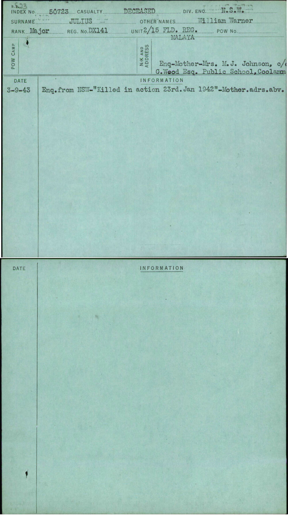 Julius, William Warner, Dx141