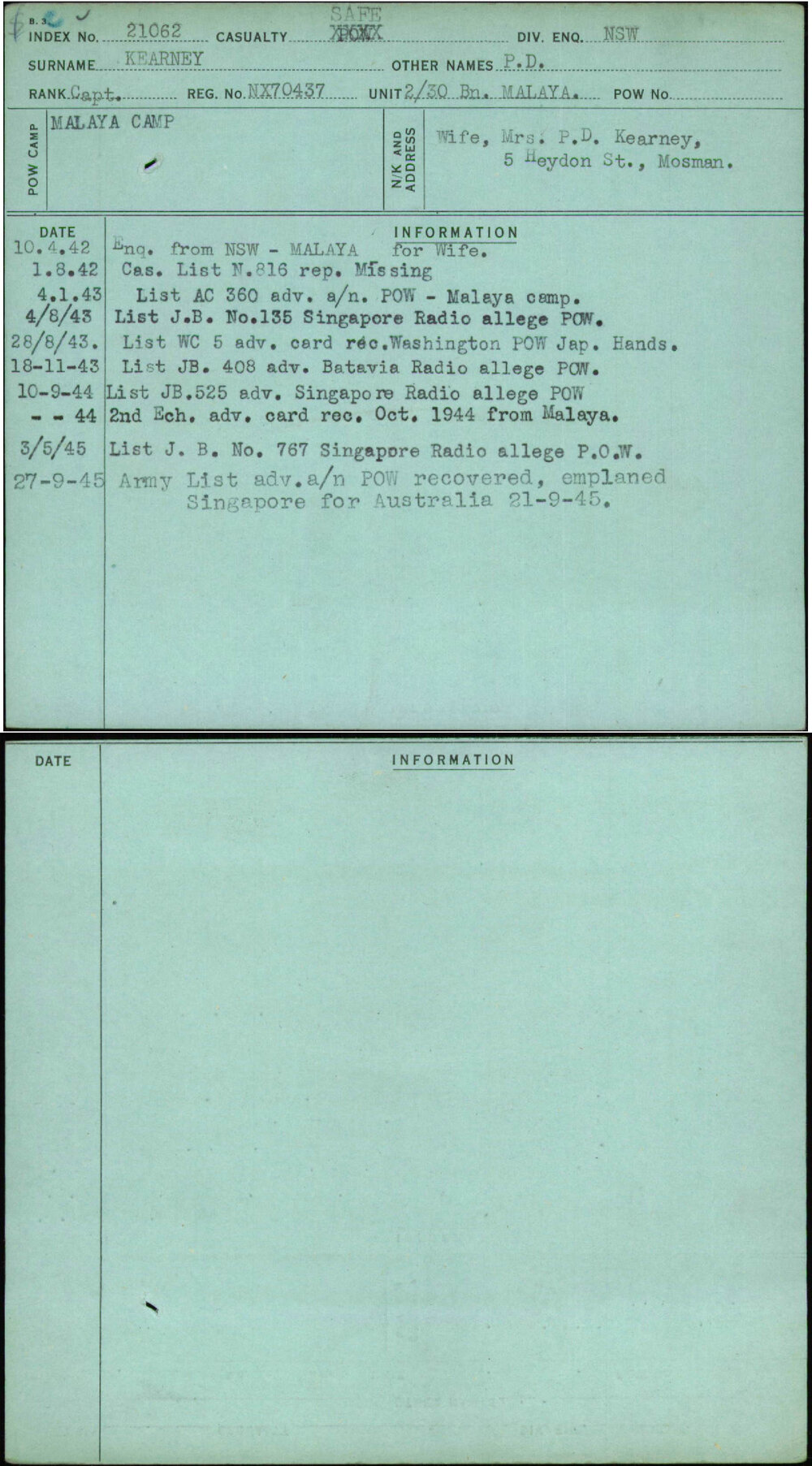 Kearney, P D, NX70437