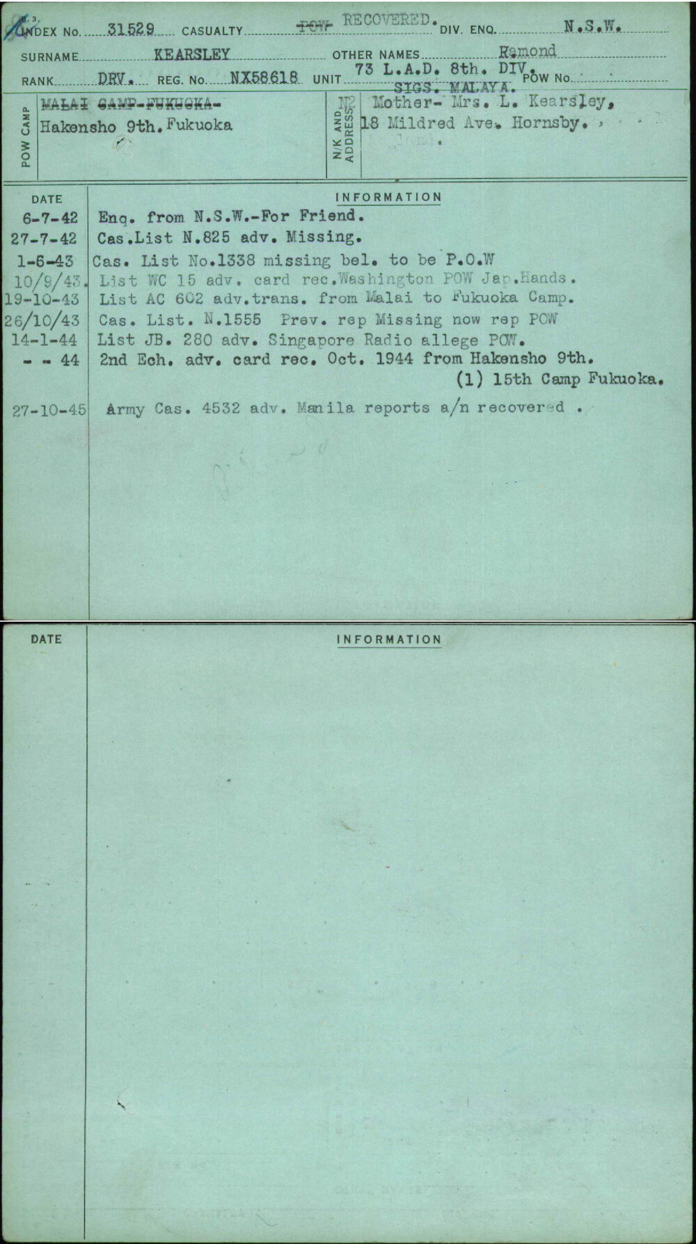 Kearsley, Ramond, NX58618