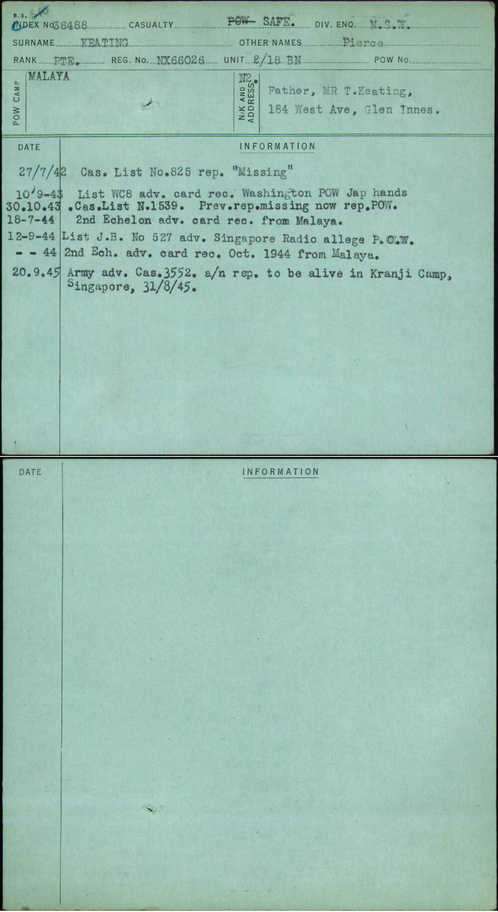 Keating, Pierce, NX66026