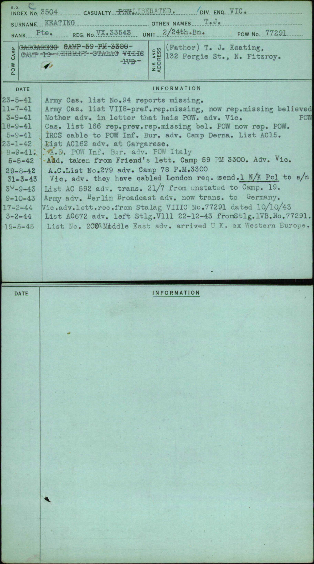 Keating, T J, VX33543