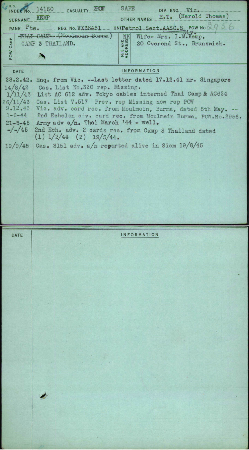 Kemp, H T (Harold Thomas), VX36451