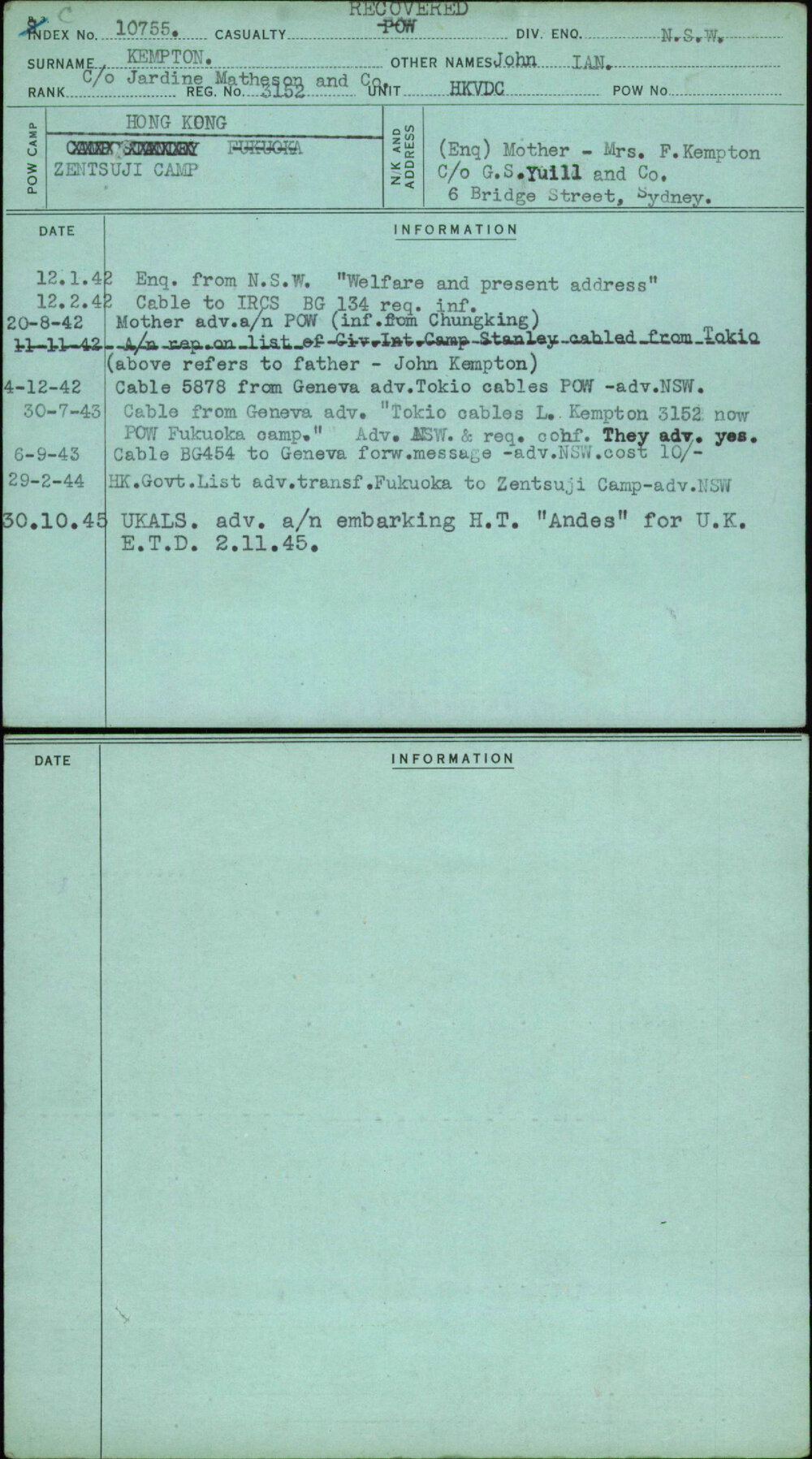 Kempton, John Ian, 3152