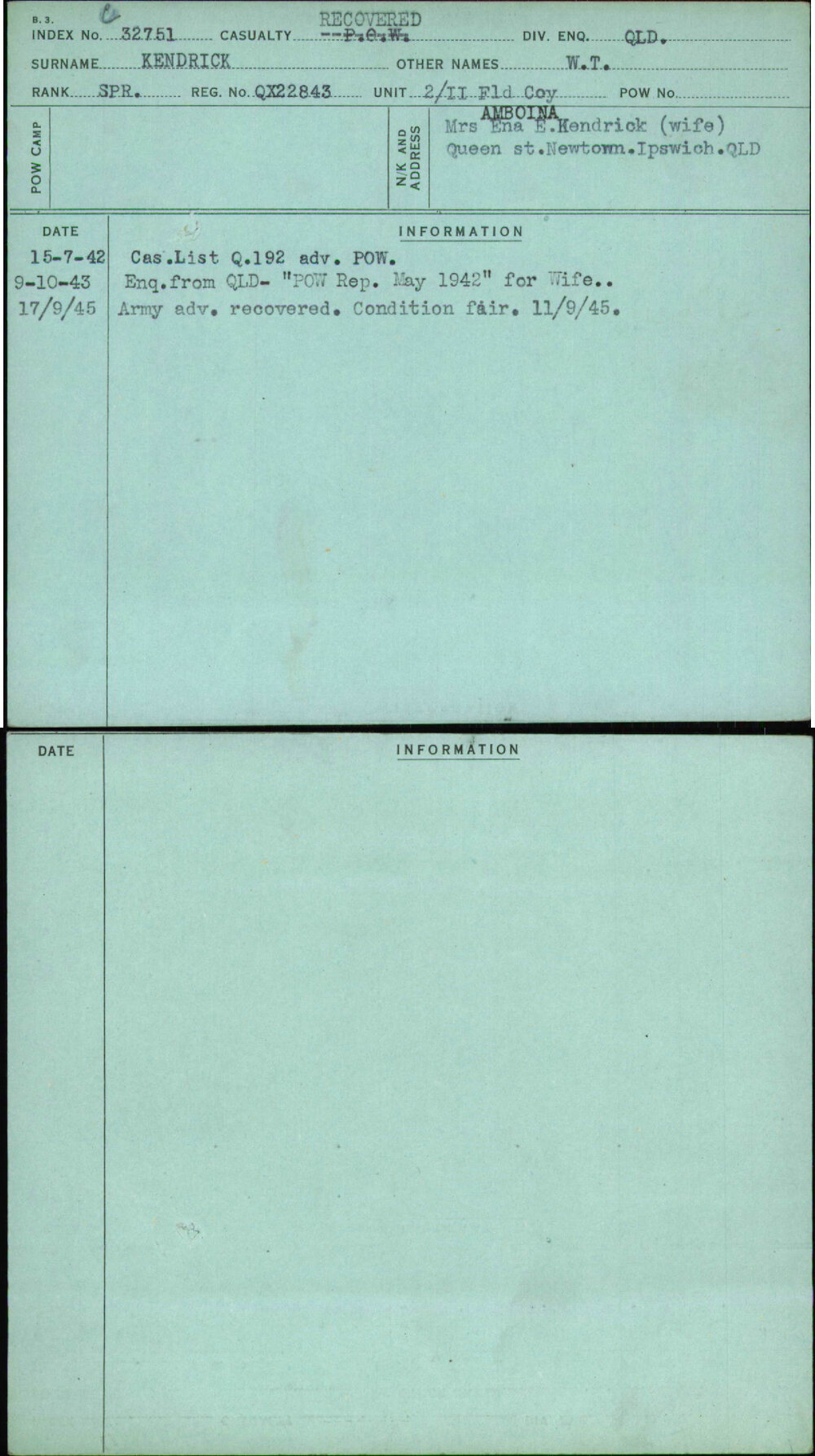 Kendrick, W T, QX22843