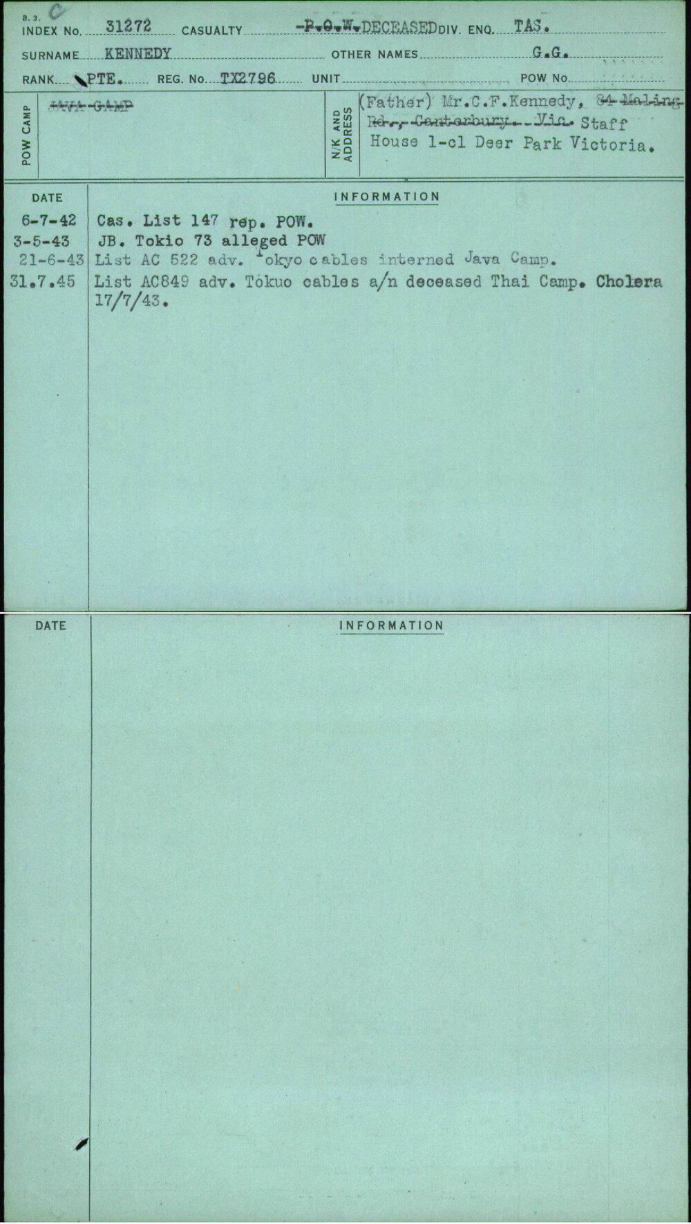 Kennedy, G G, TX2796