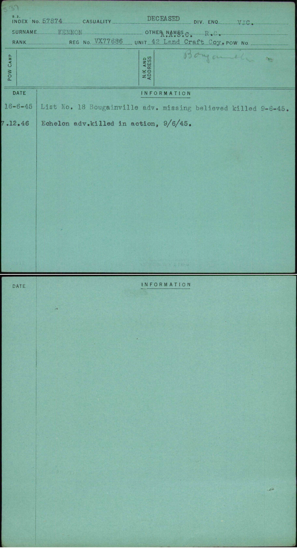 Kennon, R C, VX77686