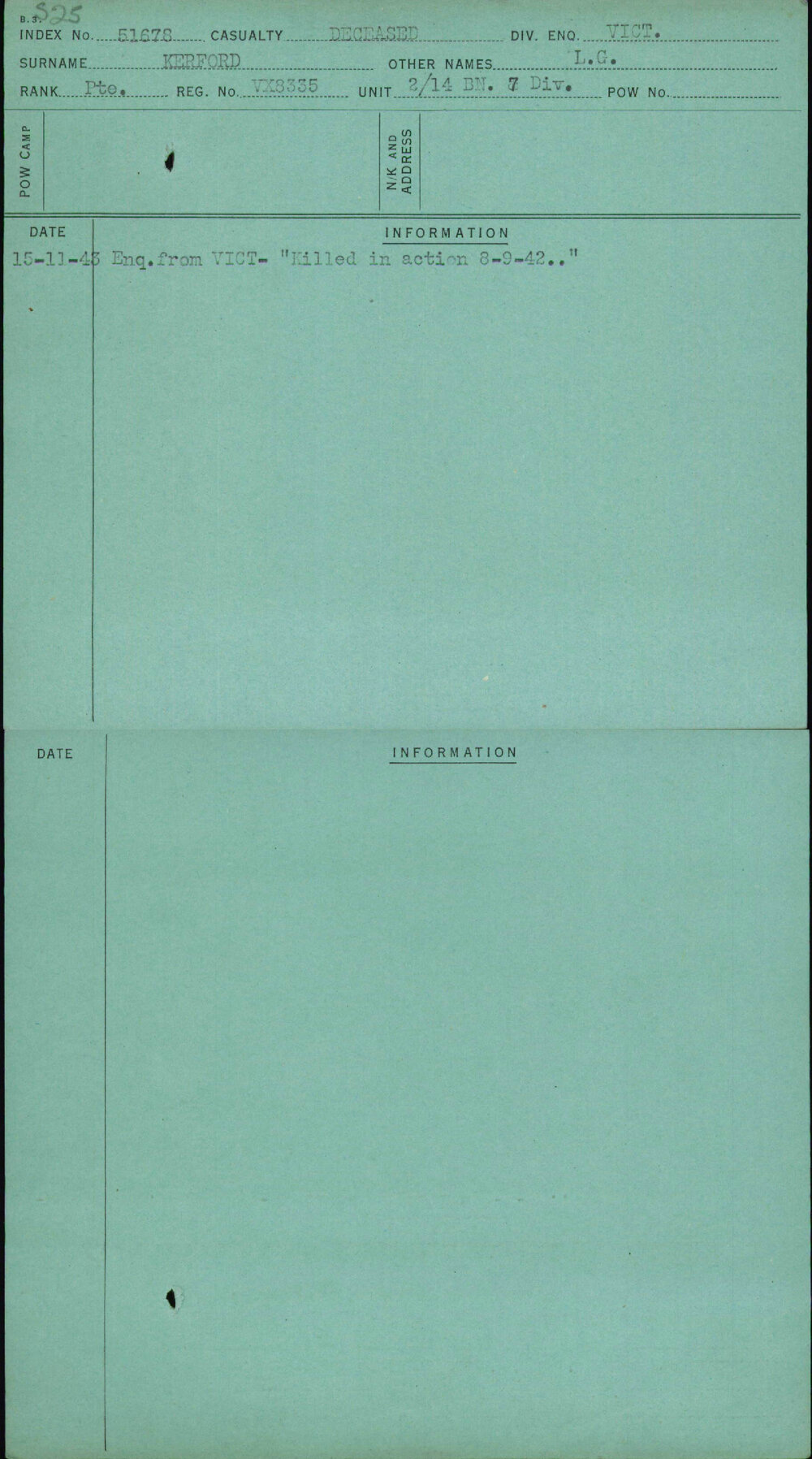 Kerford, L G, VX8335