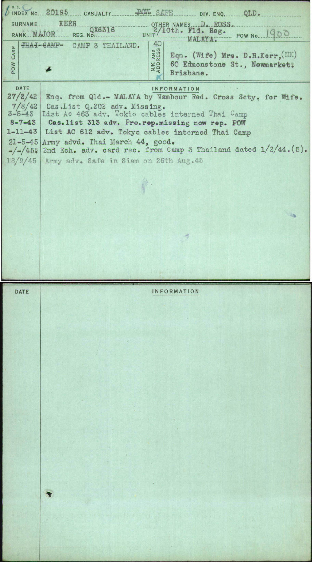 Kerr, D Ross, QX6316