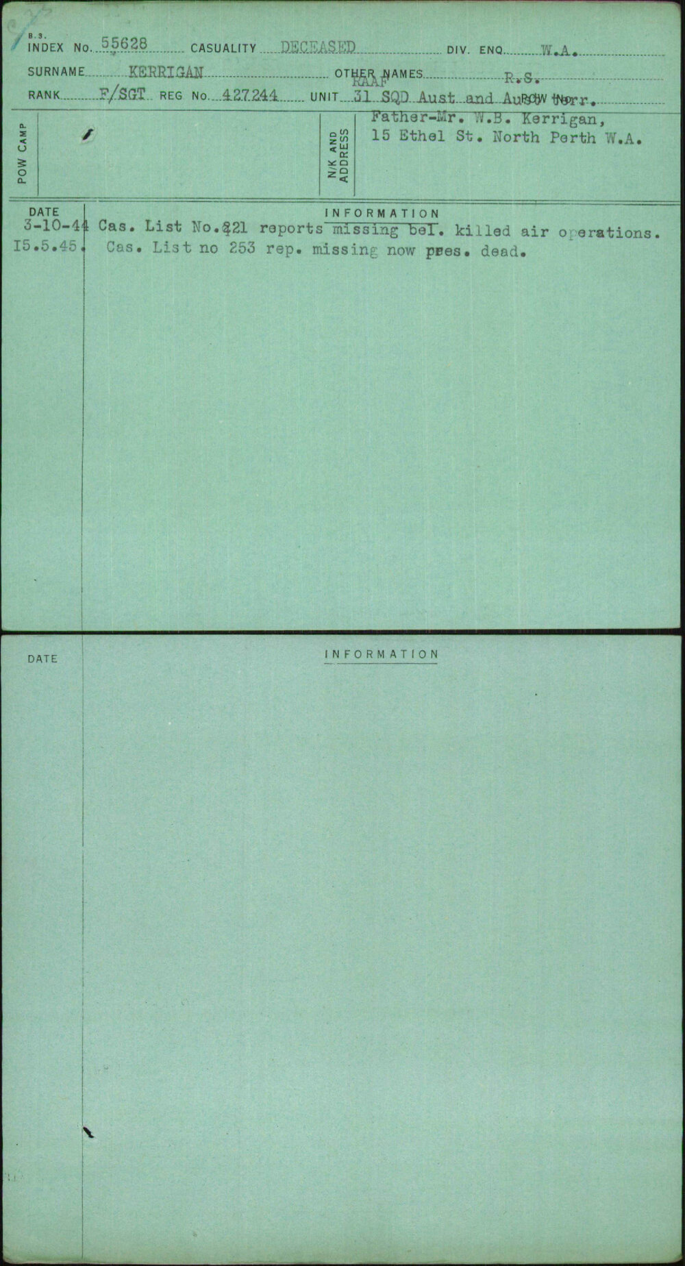 Kerrigan, R S, 427244