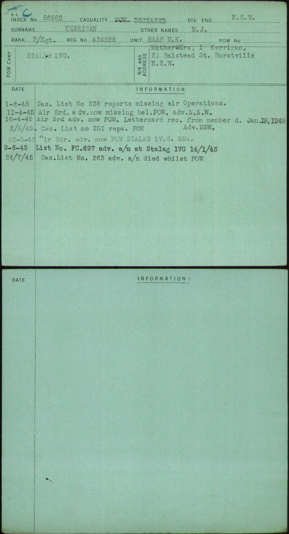 Kerrigan, M J, 434528