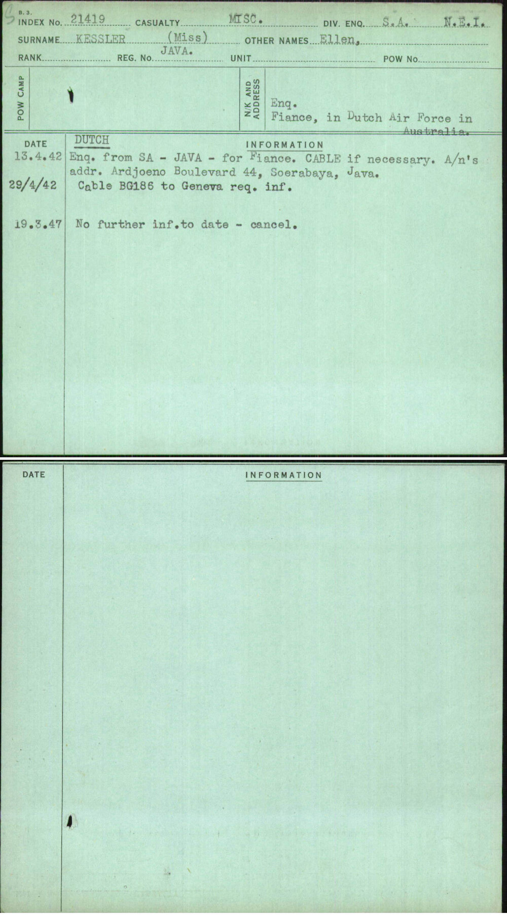 Kessler (Miss), Ellen, Java