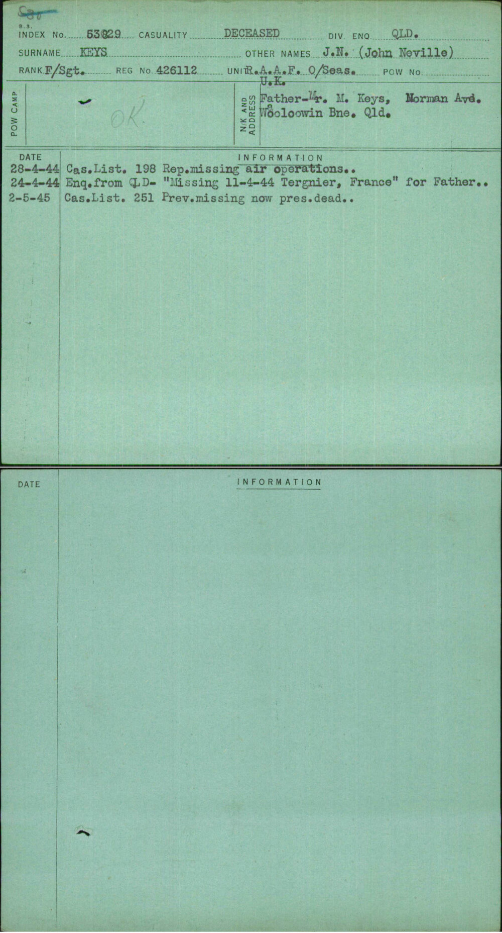 Keys, J N (John Neville), 426112