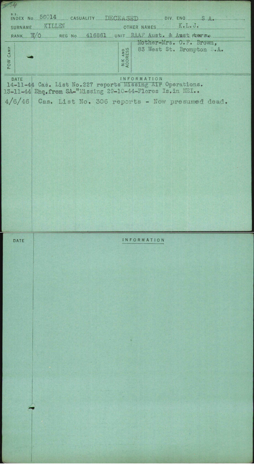 Killen, K L J, 416861