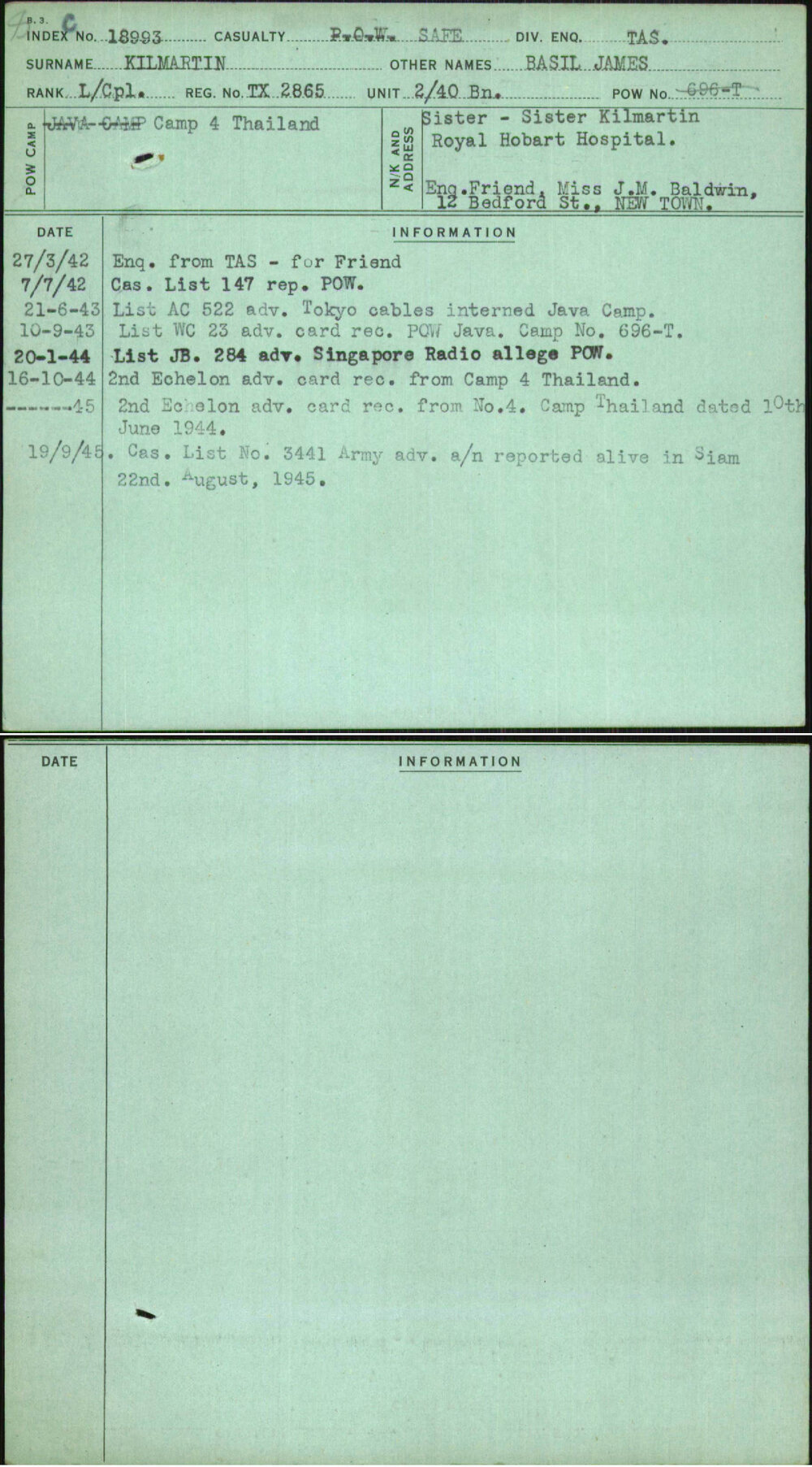 Kilmartin, Basil James, TX2865