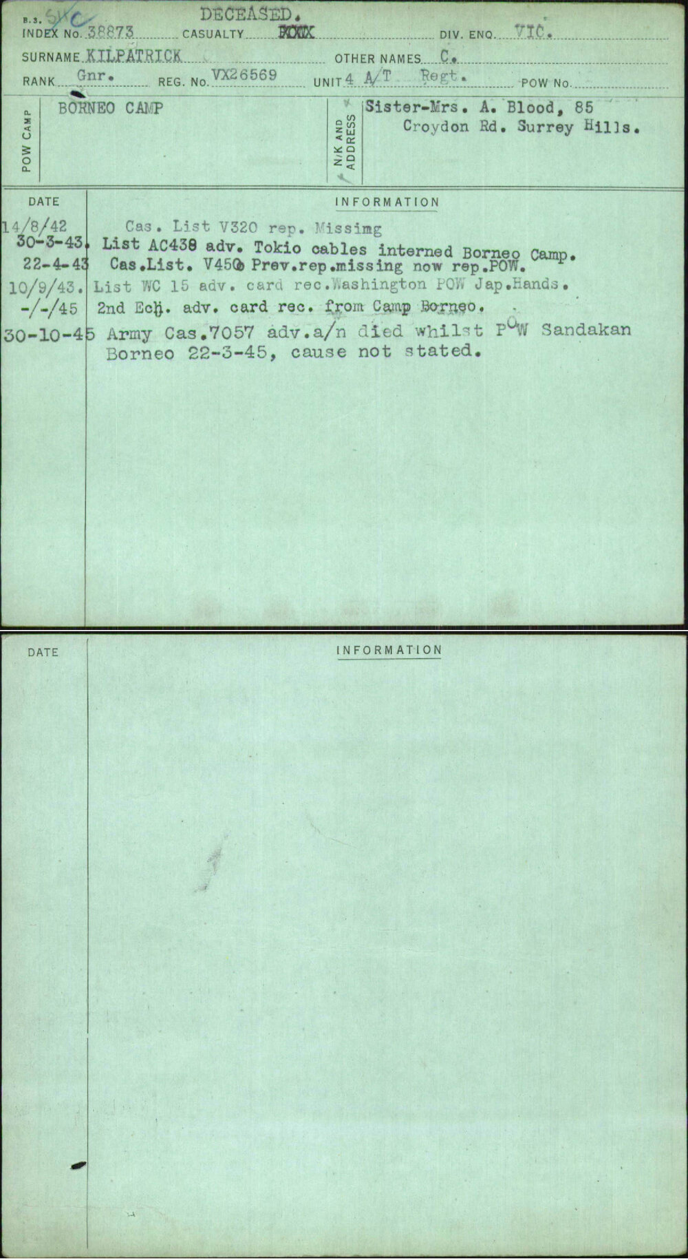 Kilpatrick, C, VX26569