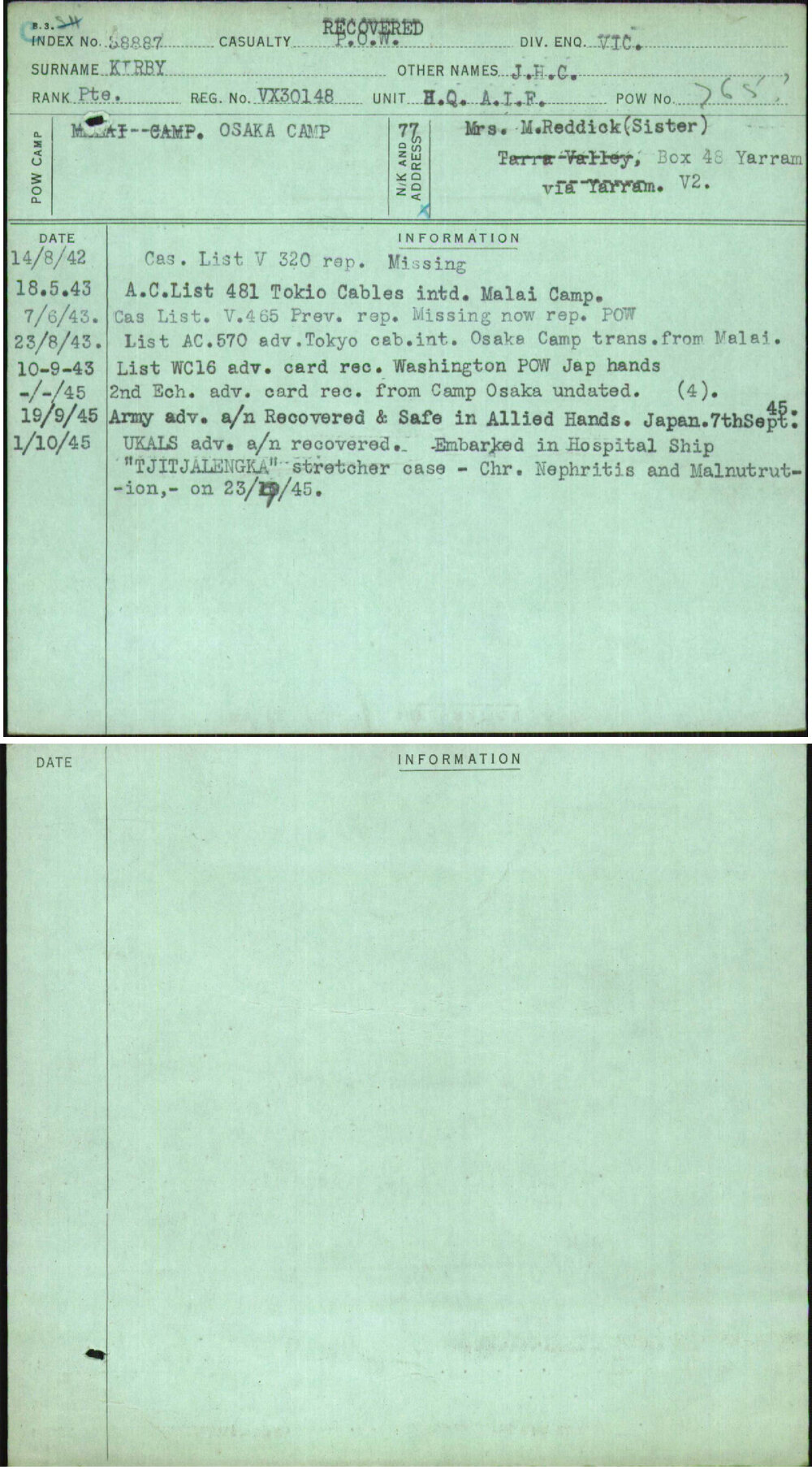 Kirby, J H C, VX30148