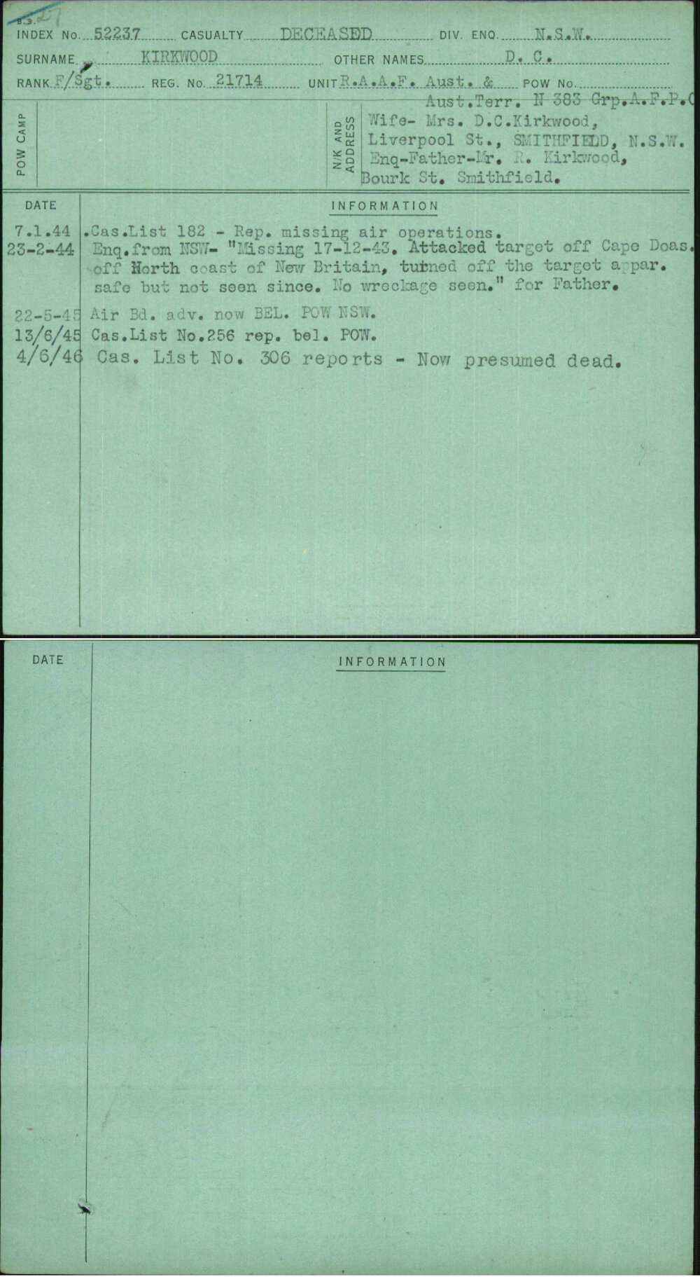 Kirkwood, D C, 21714