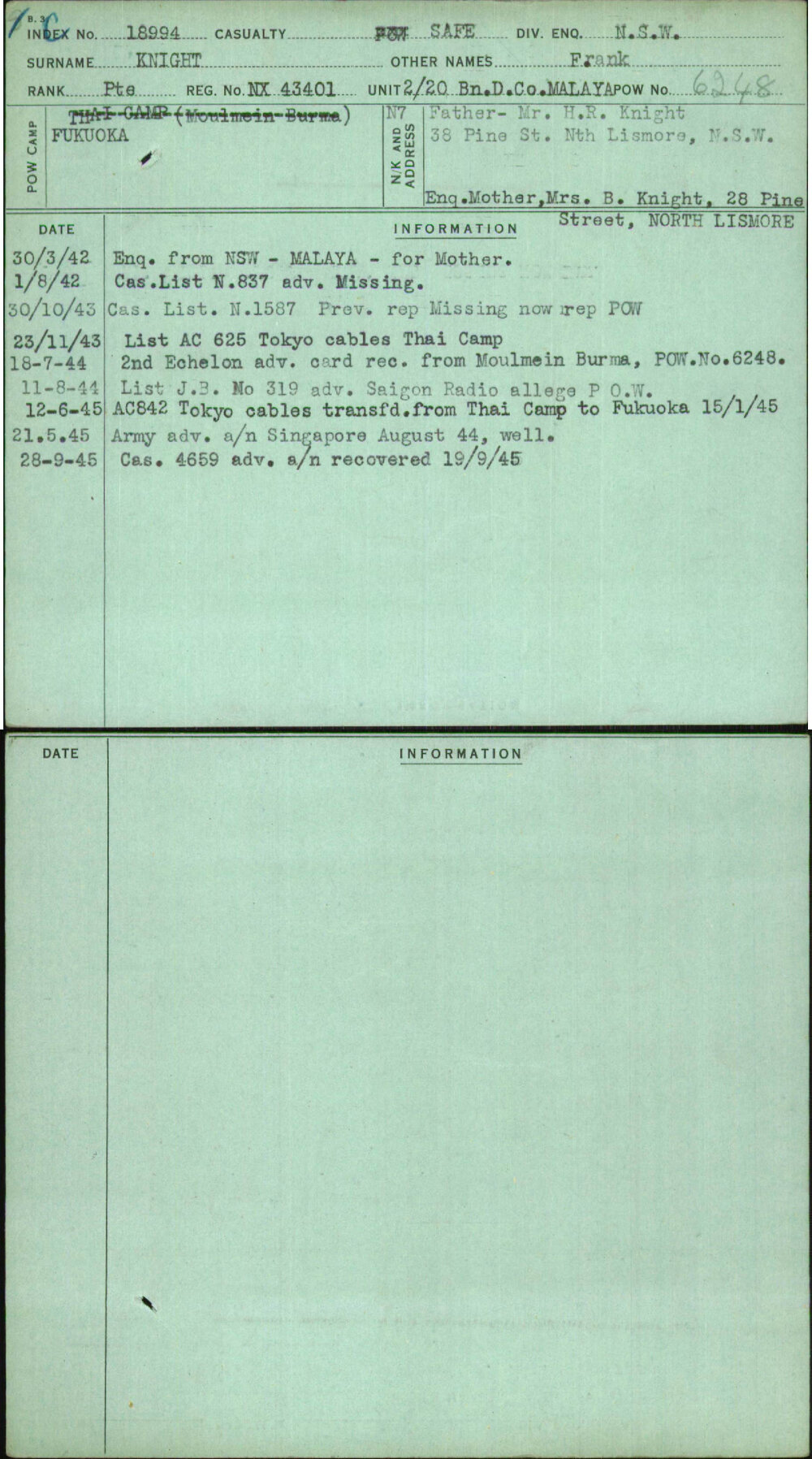 Knight, Frank, NX43401