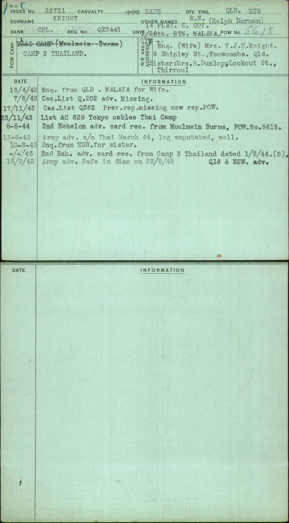 Knight, R N (Ralph Norman), QX7441