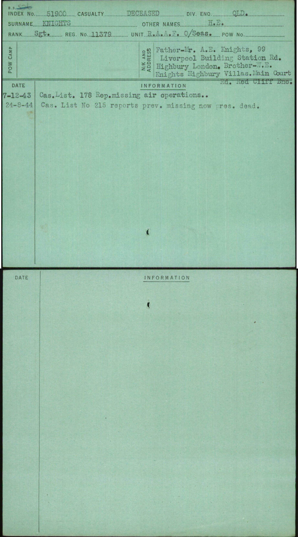Knights, H E, 11379