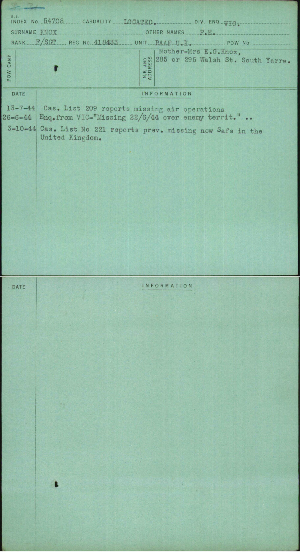 Knox, P E, 418433