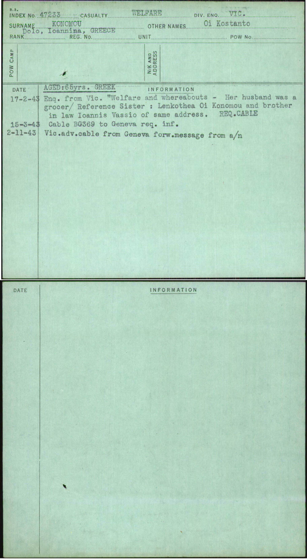 Konomou, Oi Kostanto, [No Service Number]