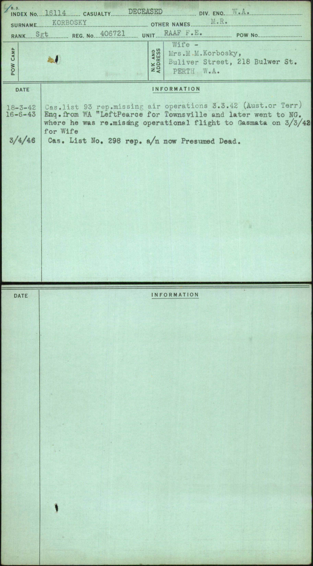 Korbosky, M R, 406721