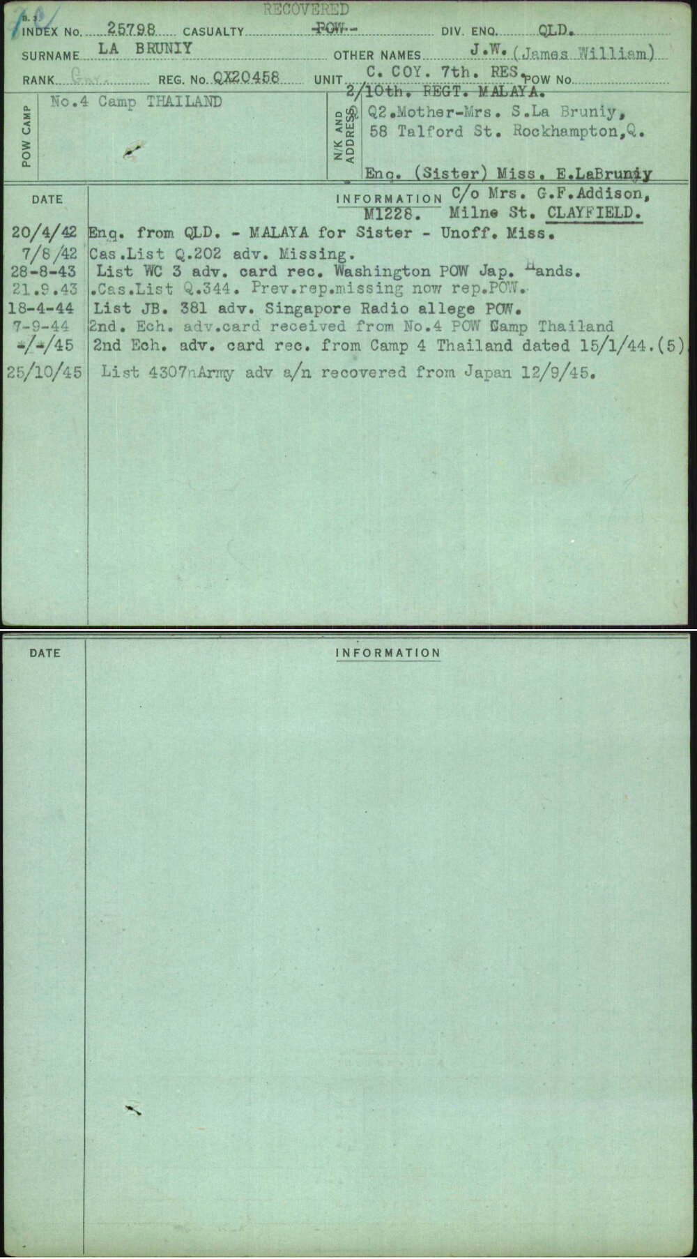 La Bruniy, J W (James William), QX20458