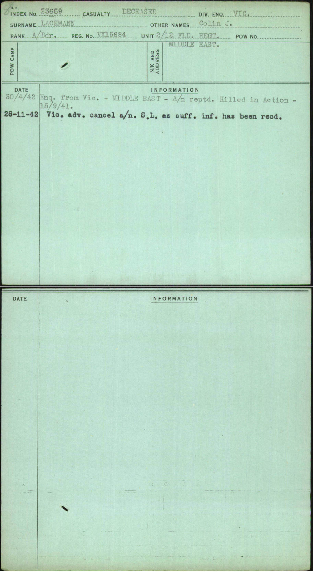 Lackmann, Colin J, VX15684