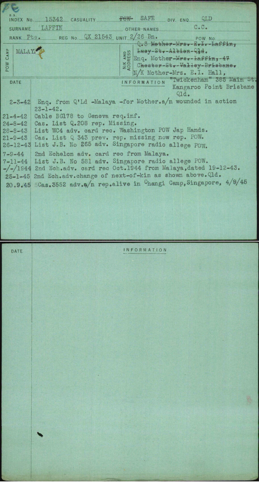 Laffin, C C, QX21543