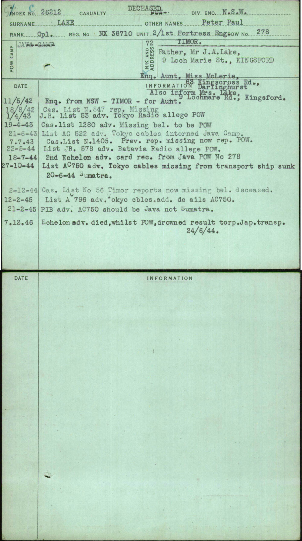 Lake, Peter Paul, NX38710