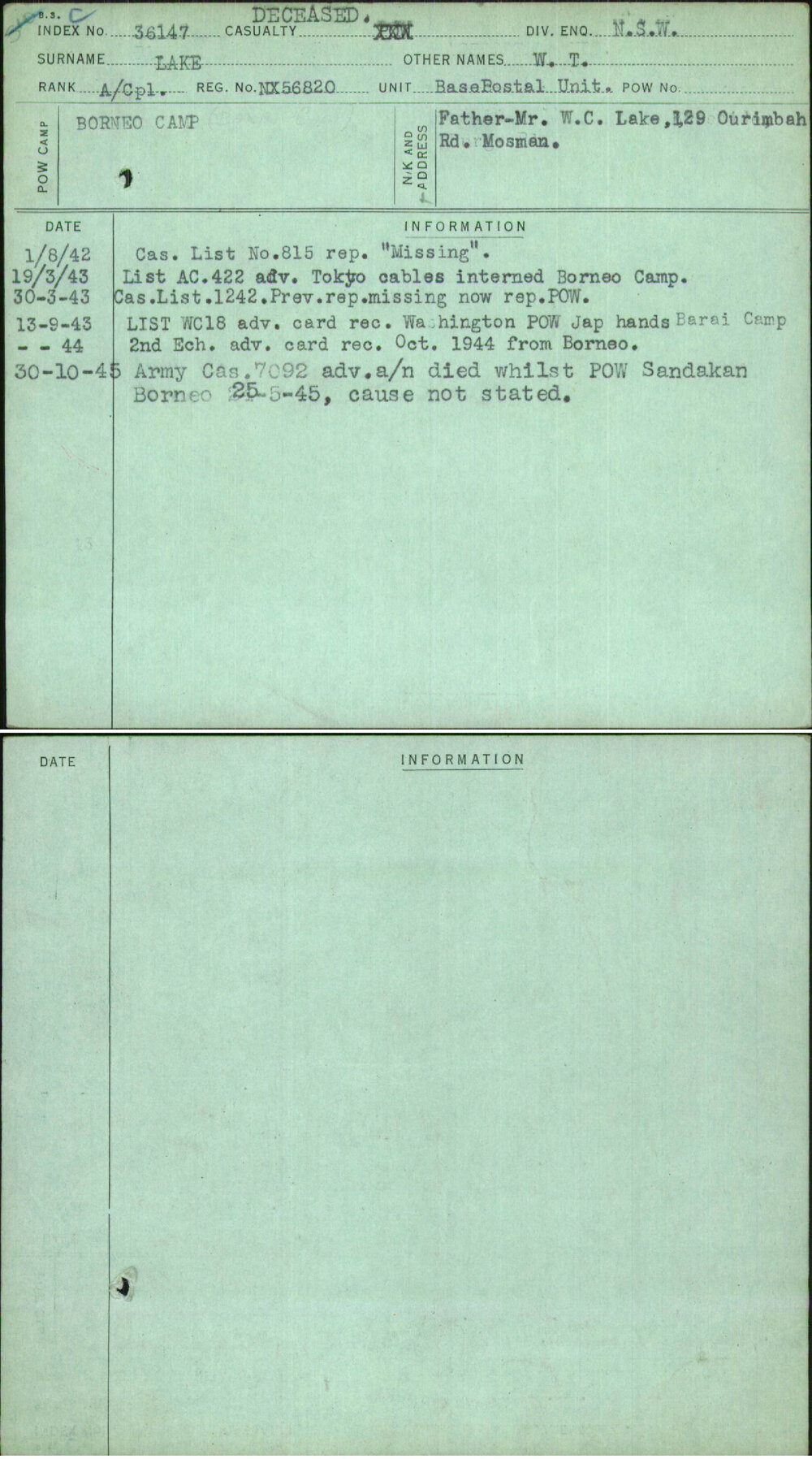 Lake, W T, NX56820