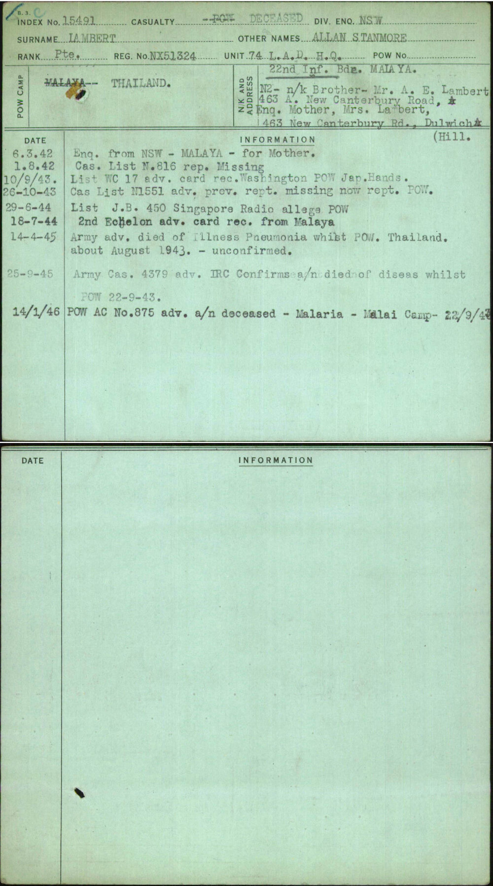 Lambert, Allan Stanmore, NX51324