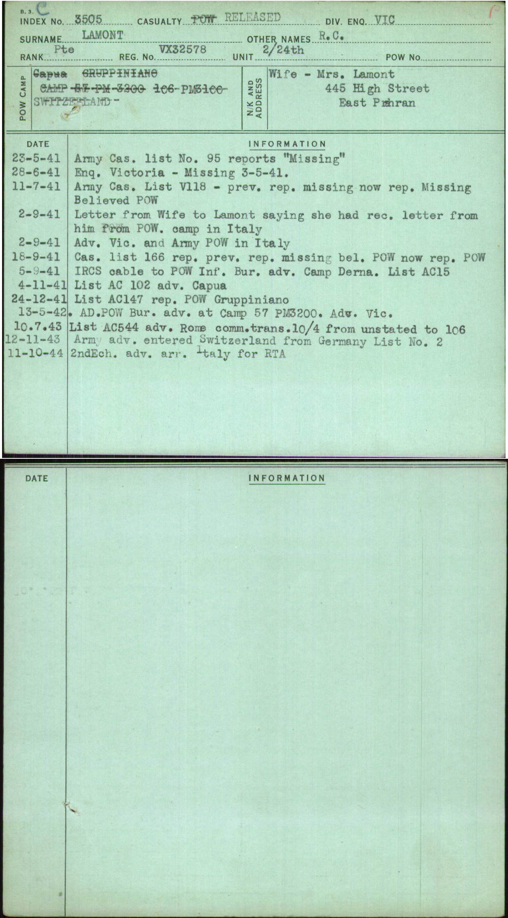 Lamont, R C, VX32578