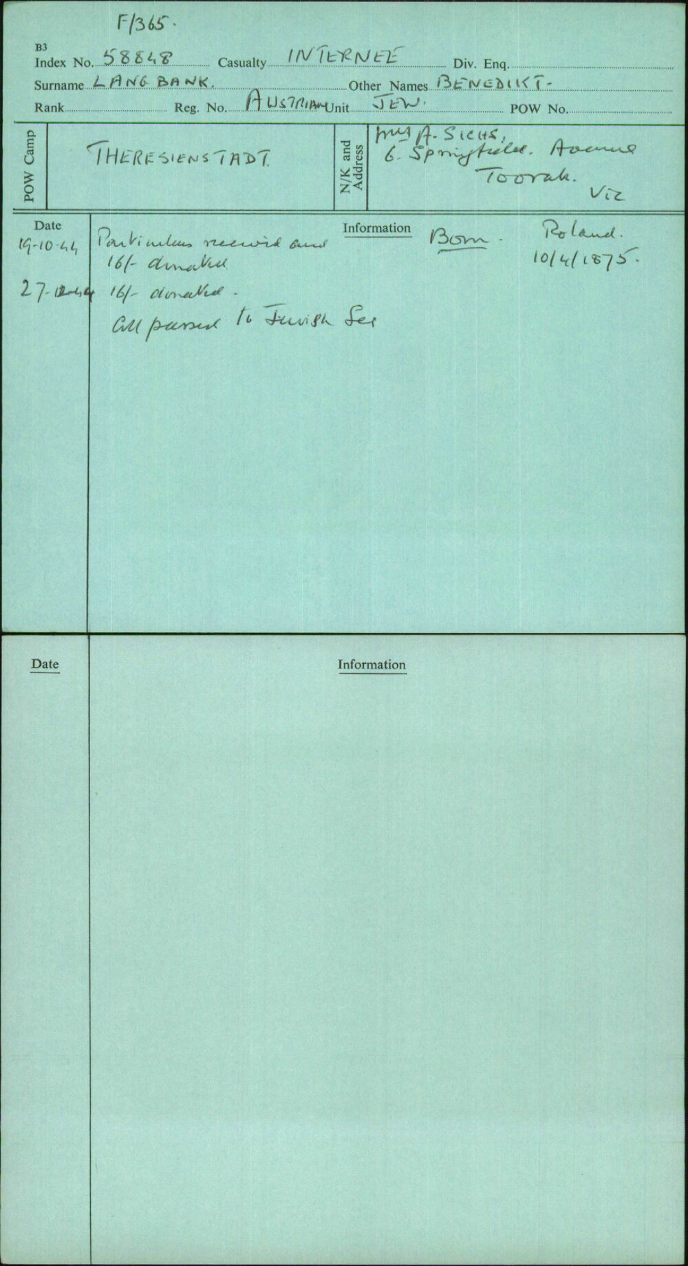 Langbank, Benedikt, Austrian