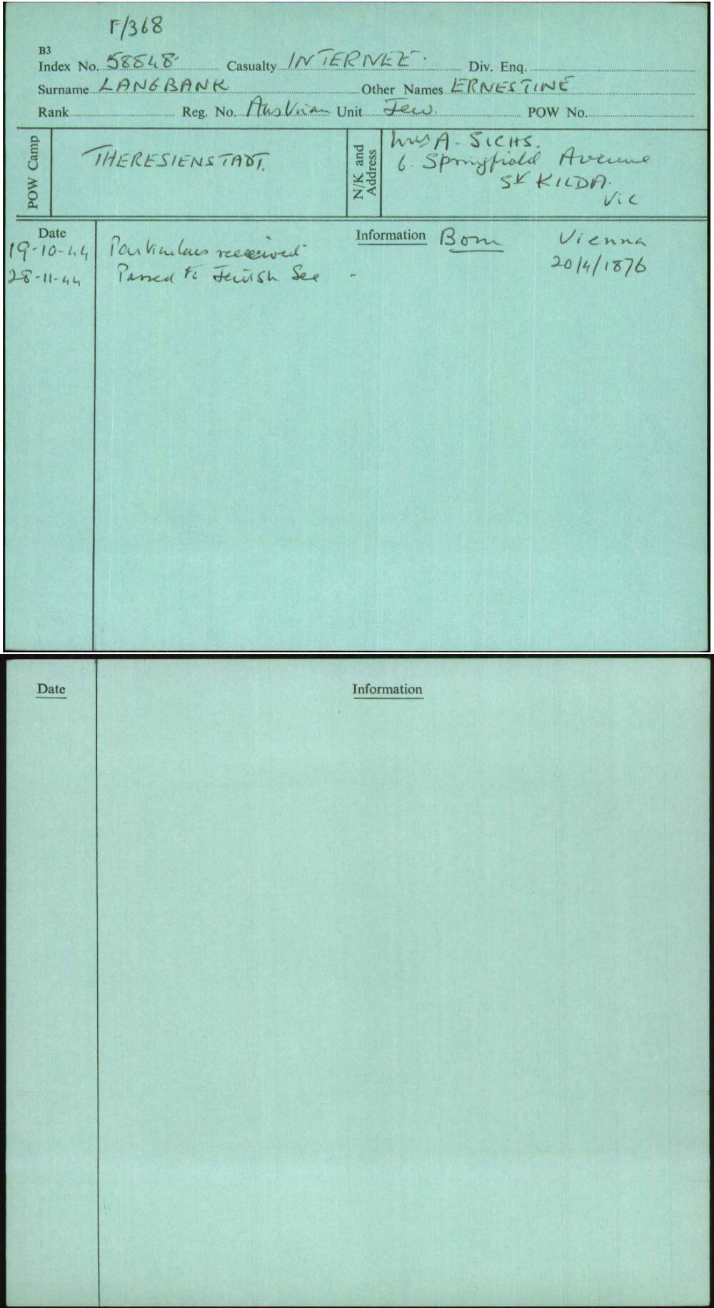 Langbank, Ernestine, Austrian