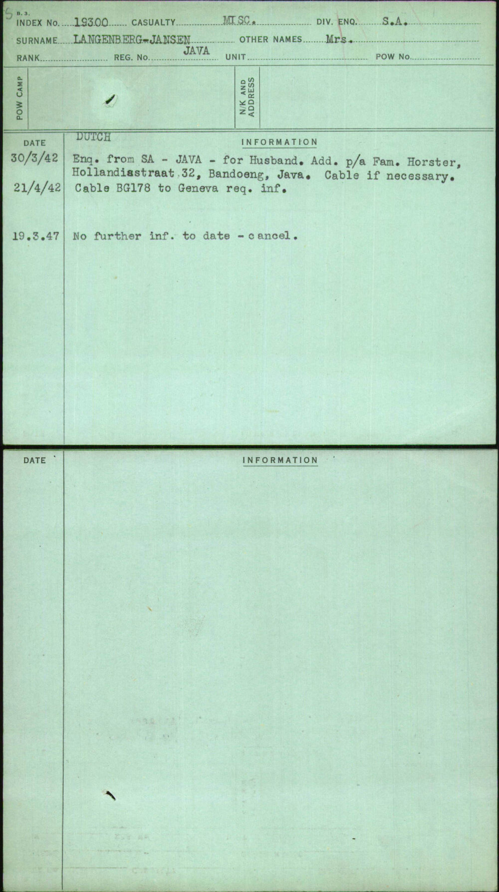 Langenberg-Jansen, Mrs, Java