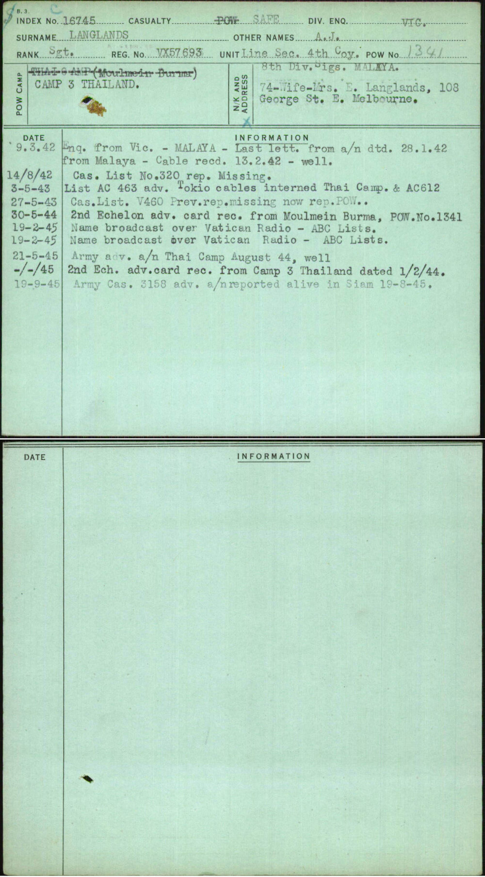 Langlands, A J, VX57693