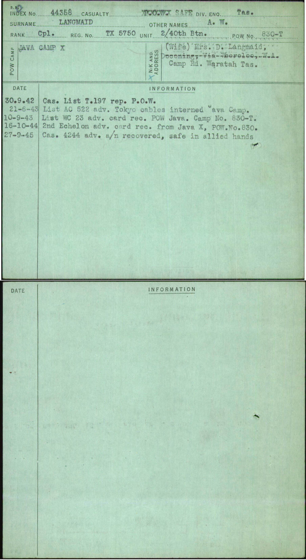 Langmaid, A W, TX5750