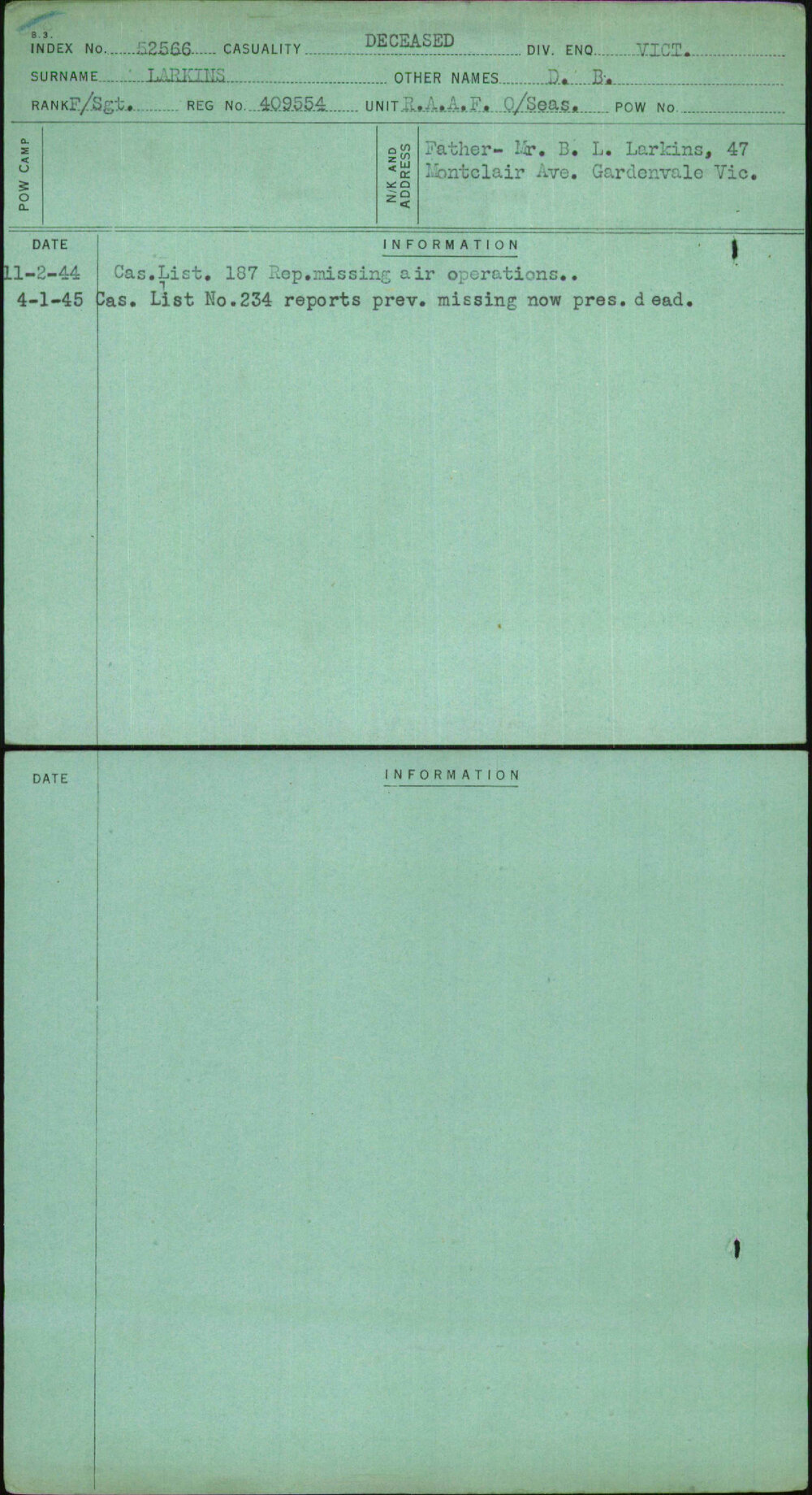 Larkins, D B, 409554