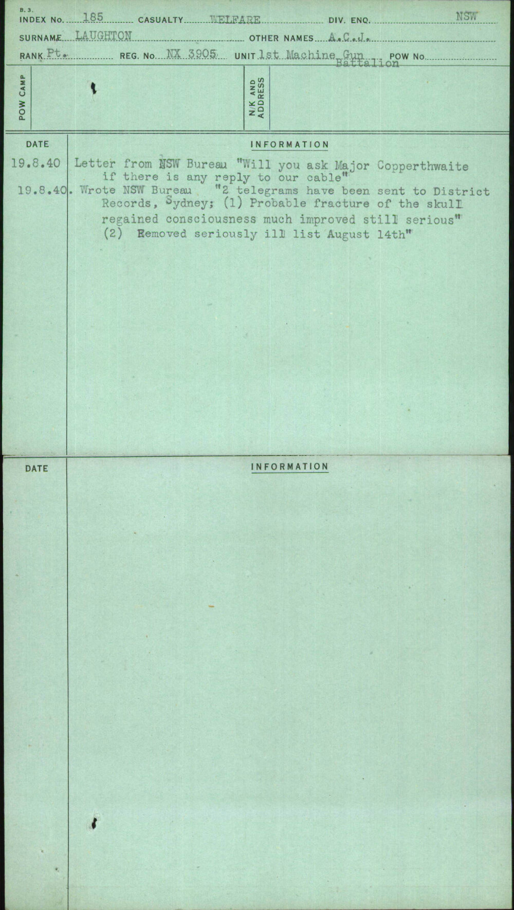 Laughton, A C J, NX3905