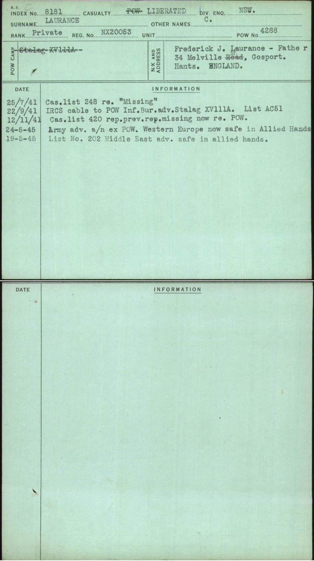 Laurance, C, NX20053