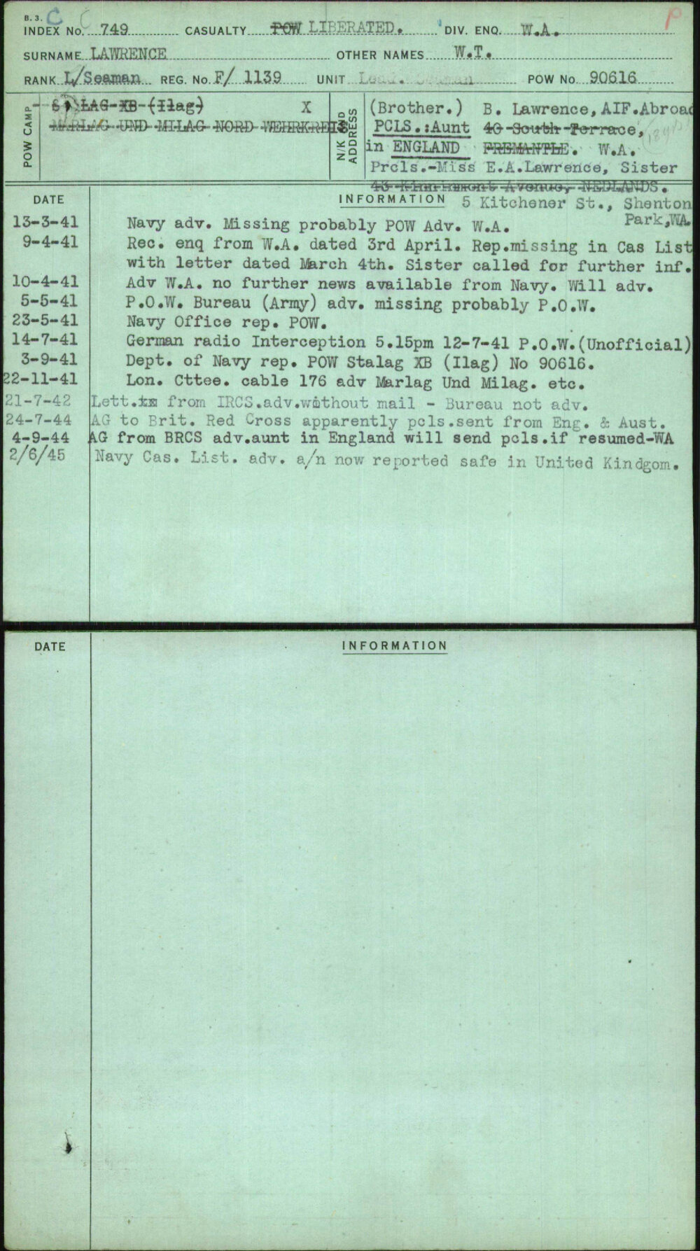 Lawrence, W T, F-1139