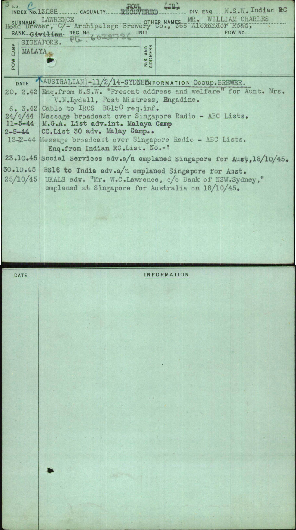Lawrence, Mr William Charles, Pg6028786