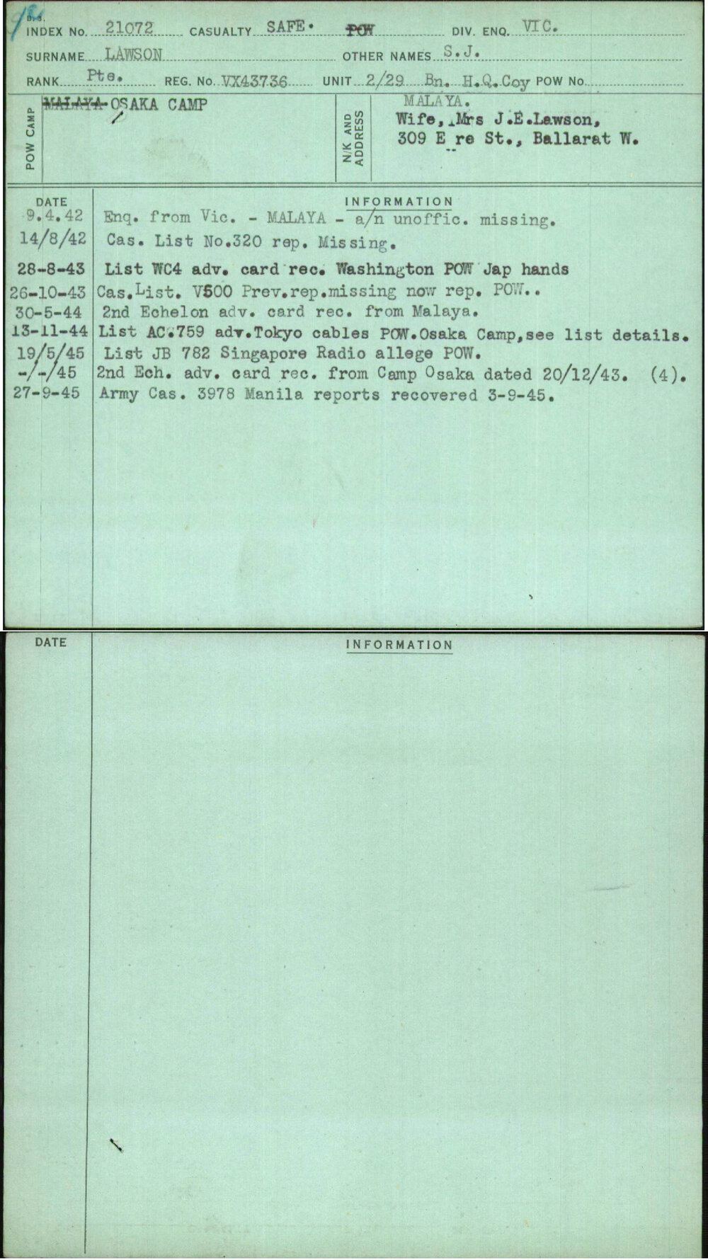 Lawson, S J, VX43736