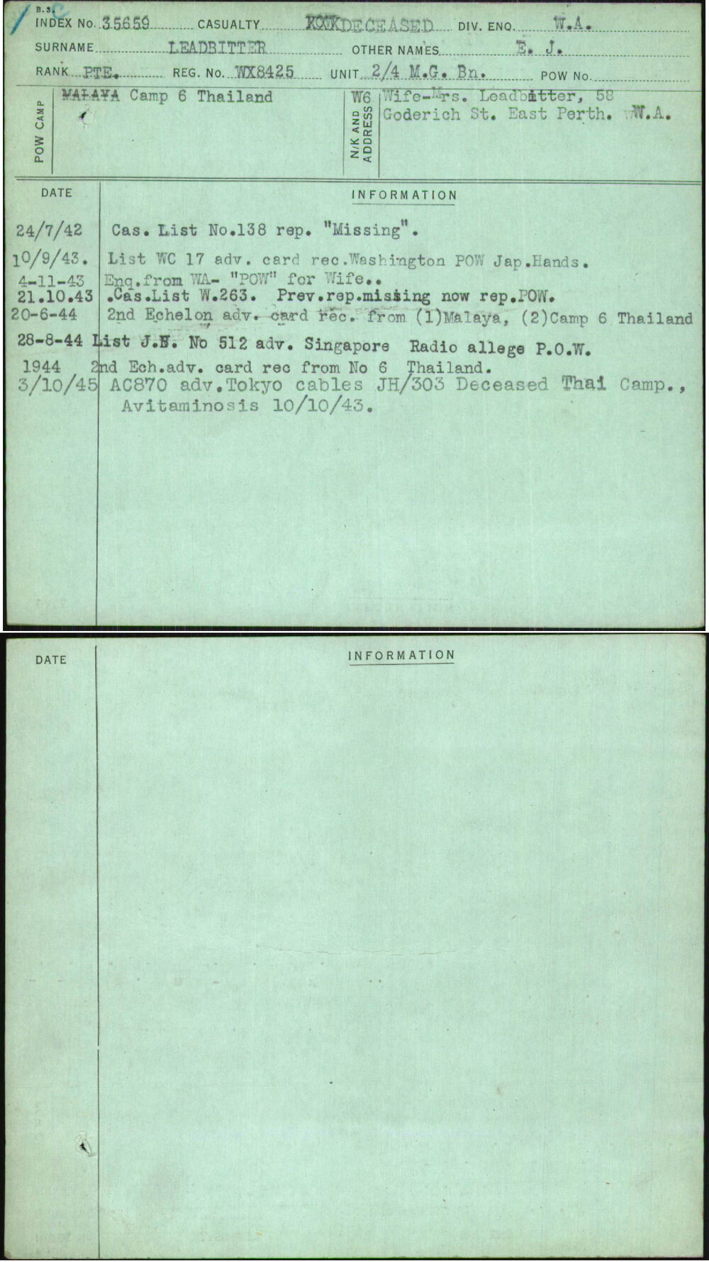 Leadbitter, E J, WX8425