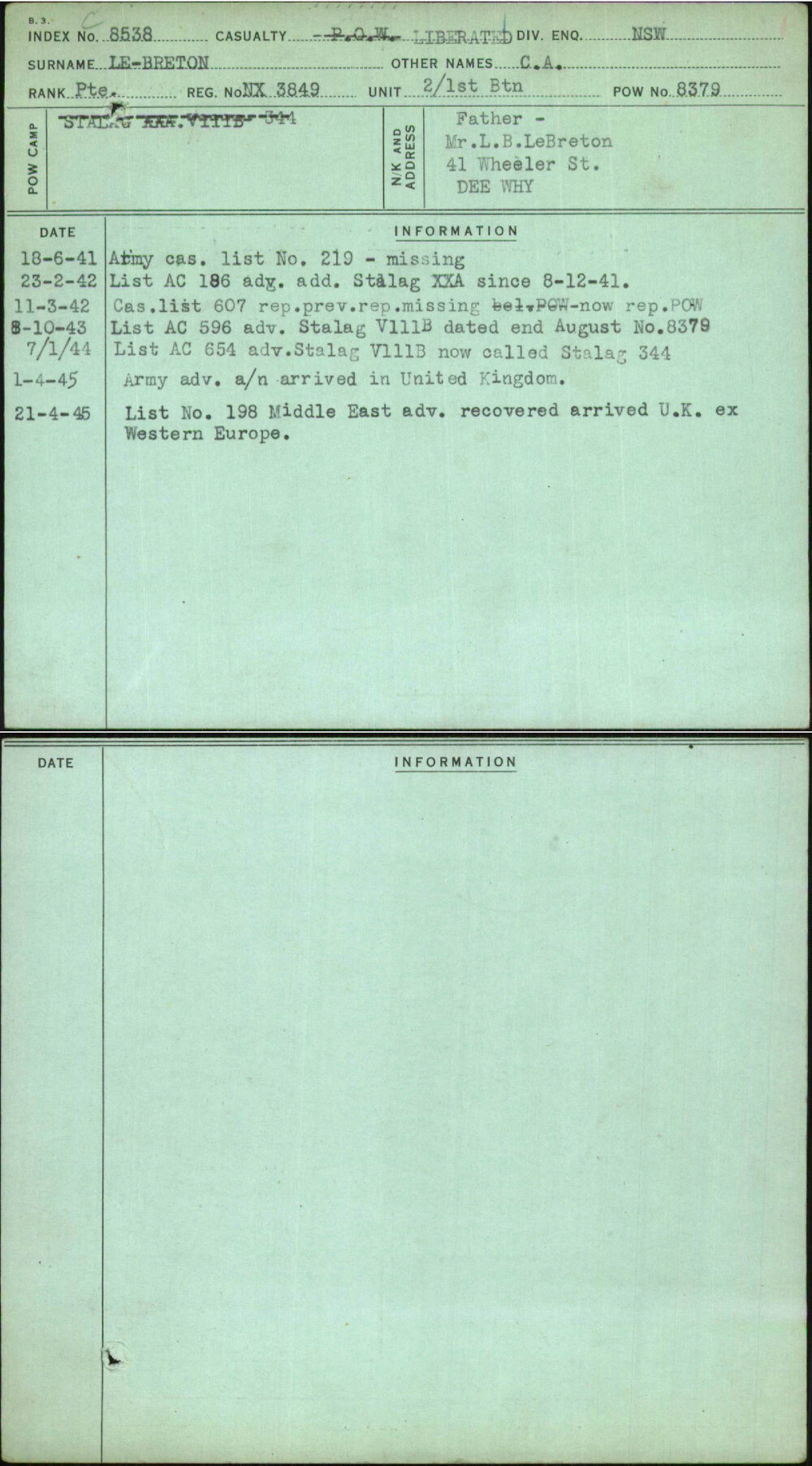 Le-Breton, C A, NX3849